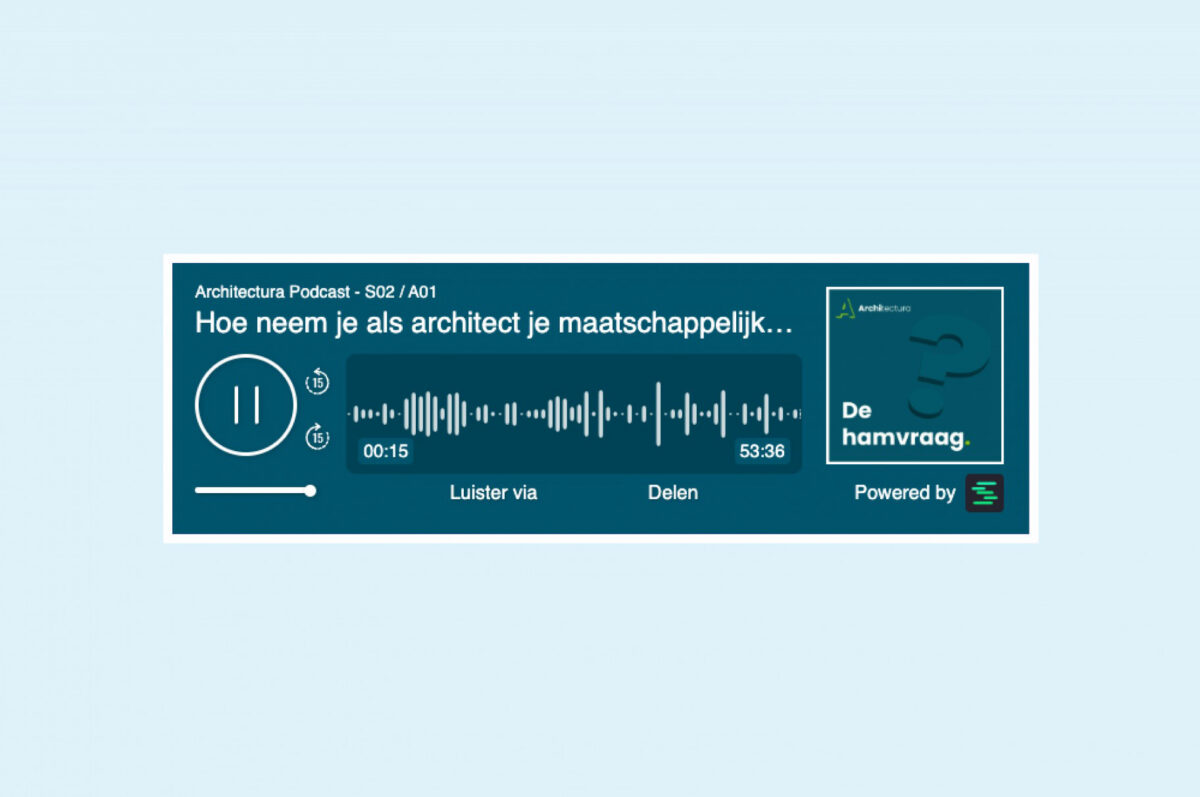 Niklaas Deboutte in podcast 'Hoe neem je als architect je maatschappelijke verantwoordelijkheid?'