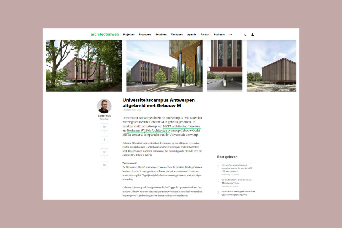 Building M University of Antwerp Wilrijk published online