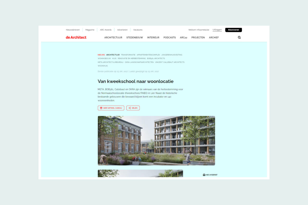 Redéveloppement du site Normaalschool en ligne